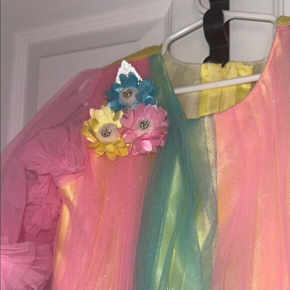 Colorful Kids Rainbow Indian princess style Dress NWOT - Picture 4 of 7